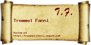 Tremmel Fanni névjegykártya